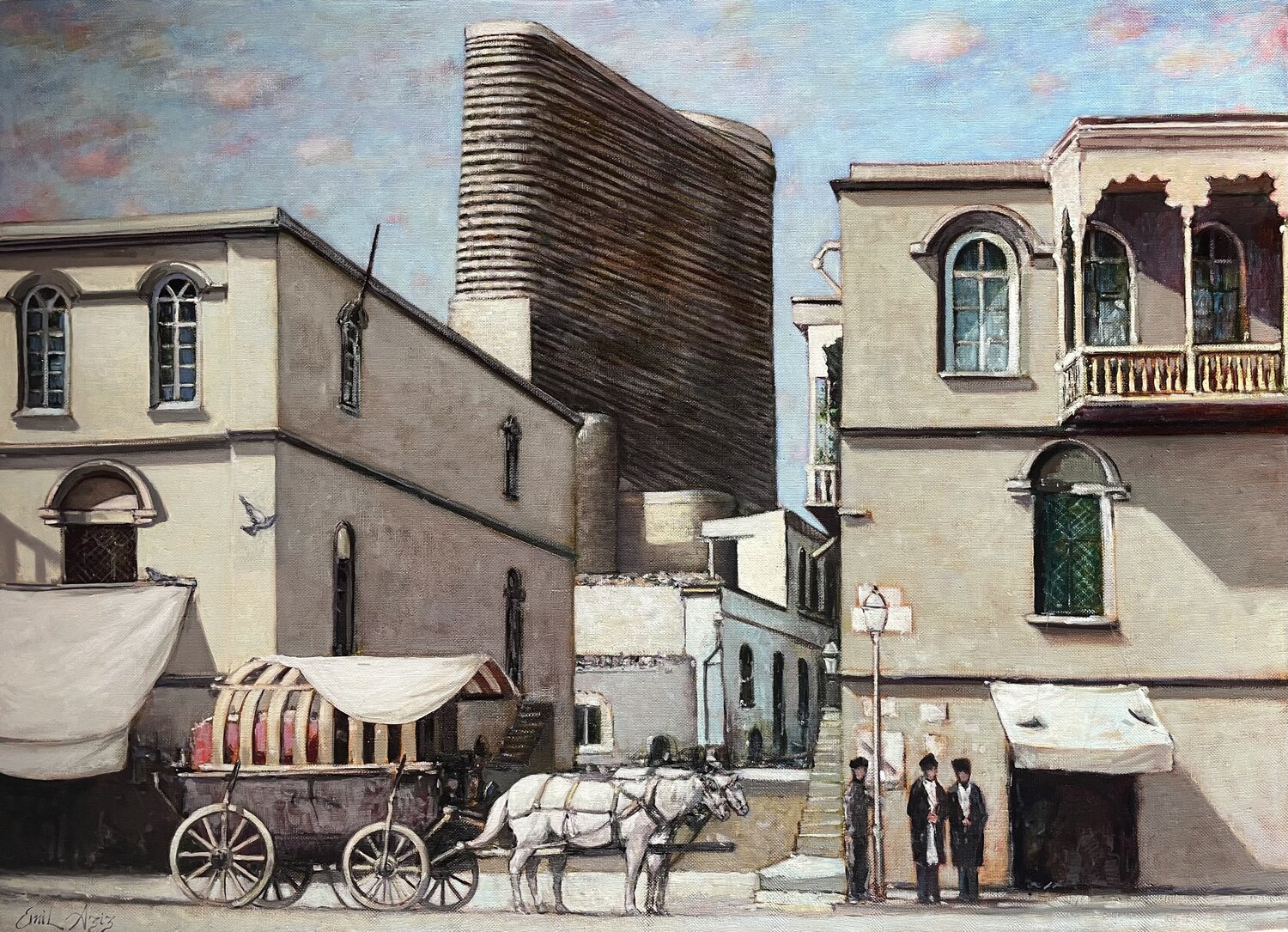 Baku Oldtown - Azerbaijan Emil Aziz Original painting for sale
