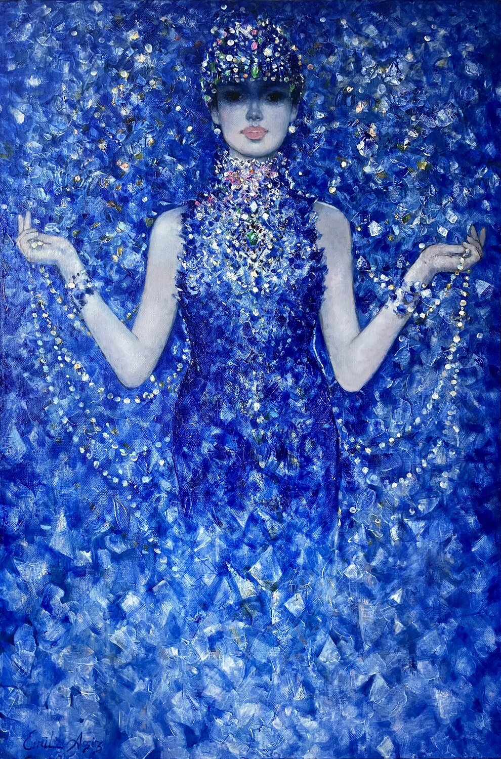 Precious Stones - Sapphire Emil Aziz Original painting for sale