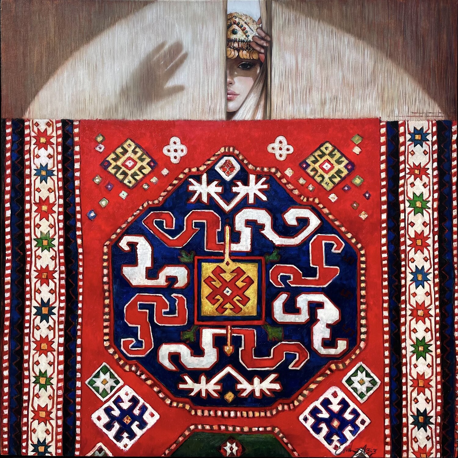 Karabakh Carpet Emil Aziz Original painting for sale