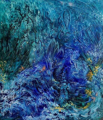 Tales of the blue lagoons by Margarita Akhmetgaleeva, Painting for Sale on Select