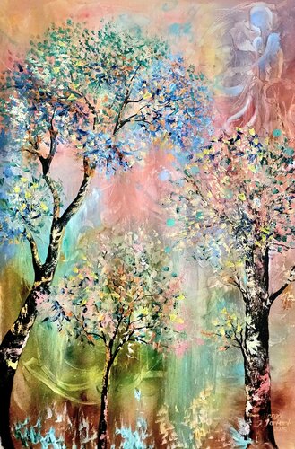 Trees of the Inner Light by Margarita Akhmetgaleeva, Painting for Sale on Select