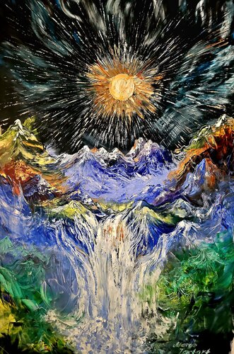 Stellar Path of the Eternal Sun by Margarita Akhmetgaleeva, Painting for Sale on Select