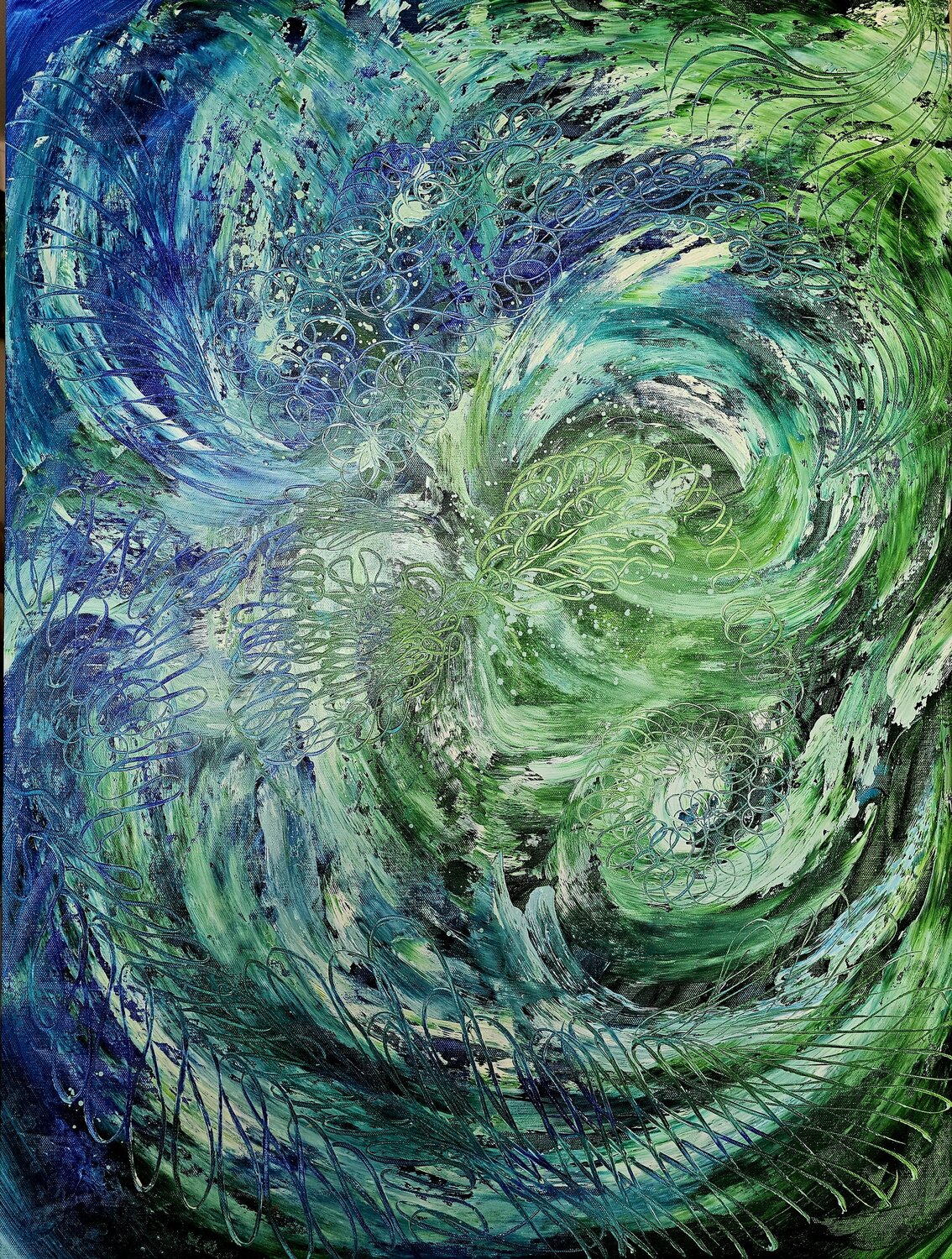 Tales of the blue lagoon Margarita Akhmetgaleeva Original painting for sale