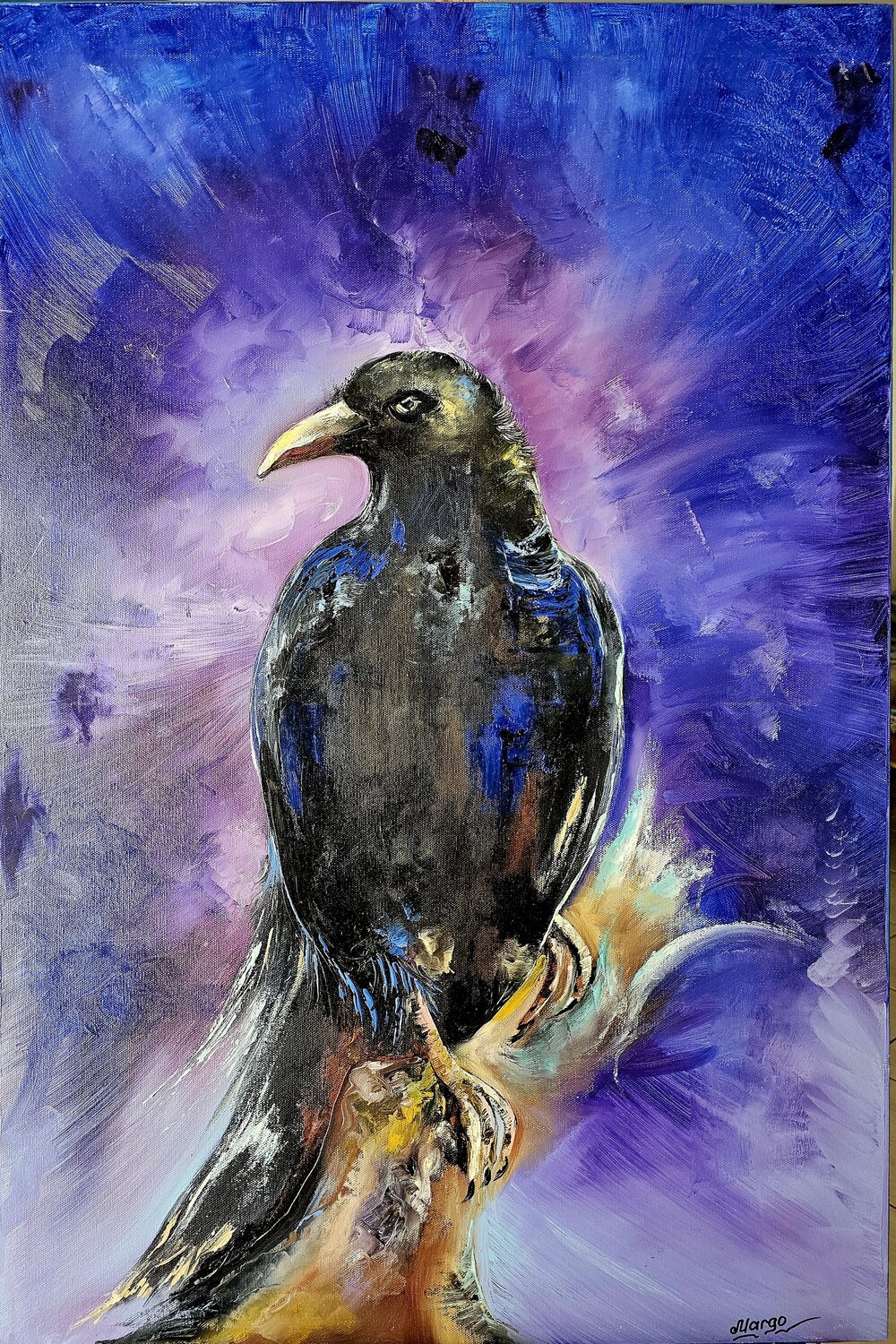 Black Crow Margarita Akhmetgaleeva Original painting for sale