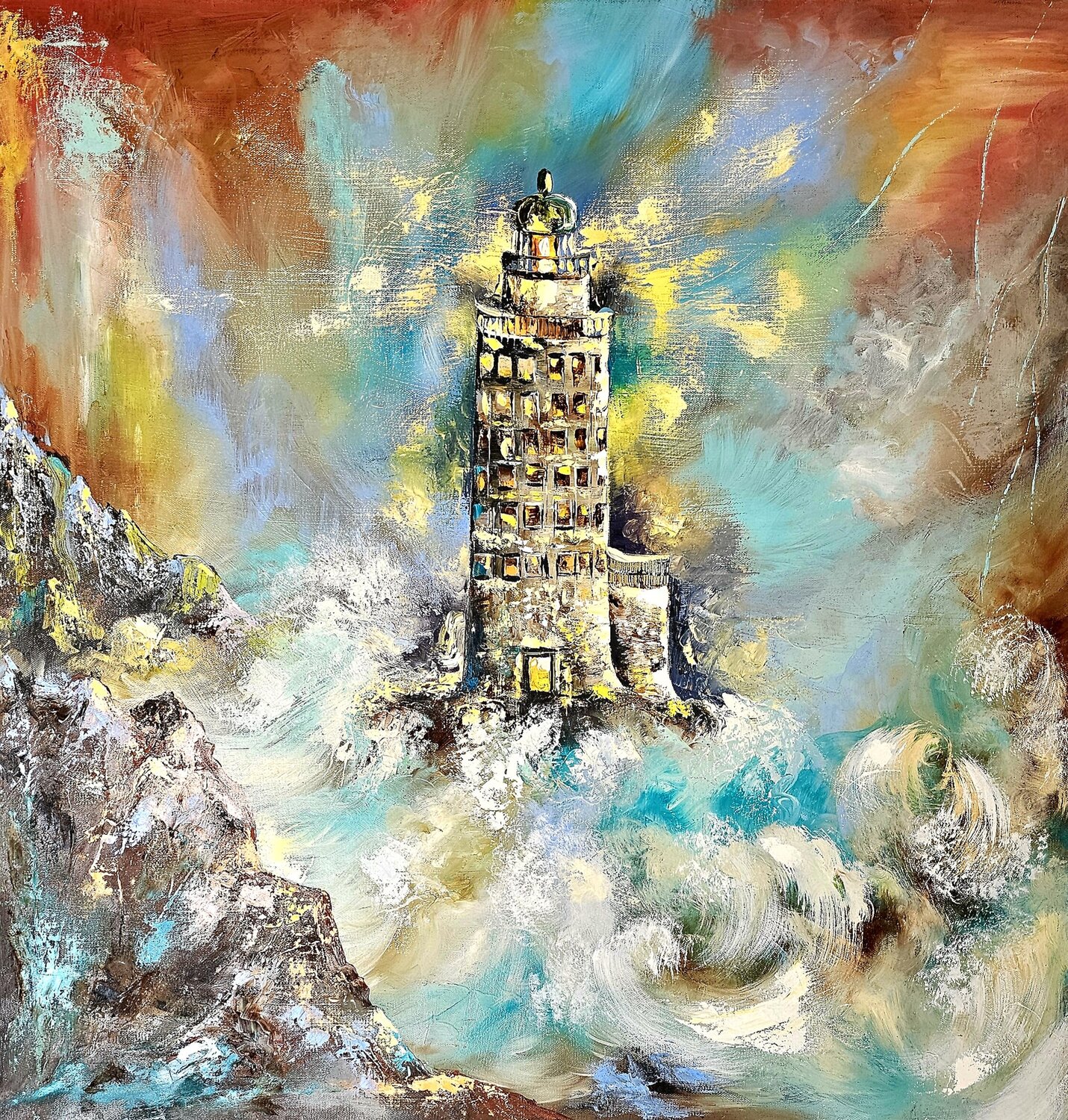 Great Lighthouse Margarita Akhmetgaleeva Original painting for sale