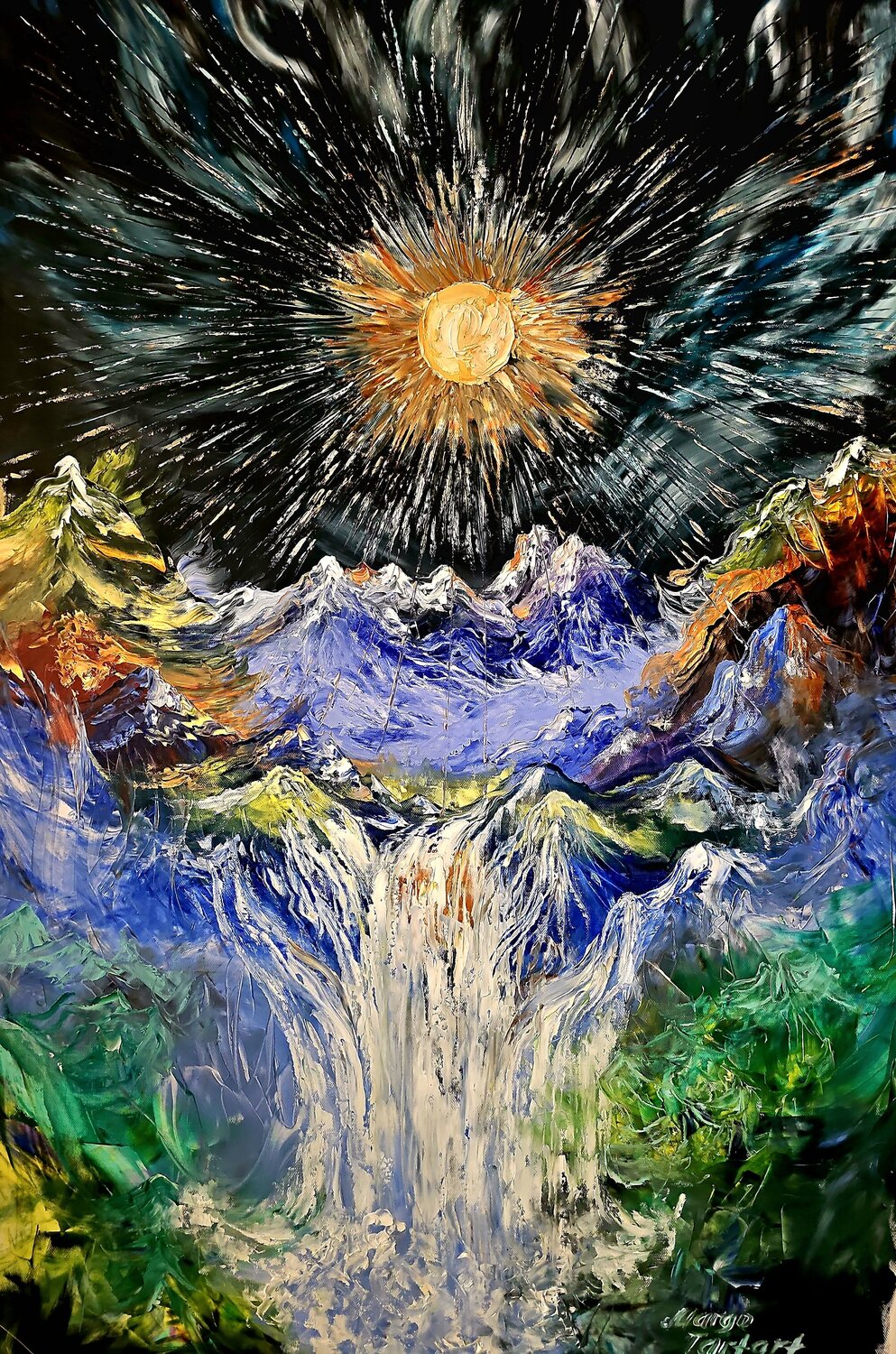 Stellar Path of the Eternal Sun Margarita Akhmetgaleeva Original painting for sale