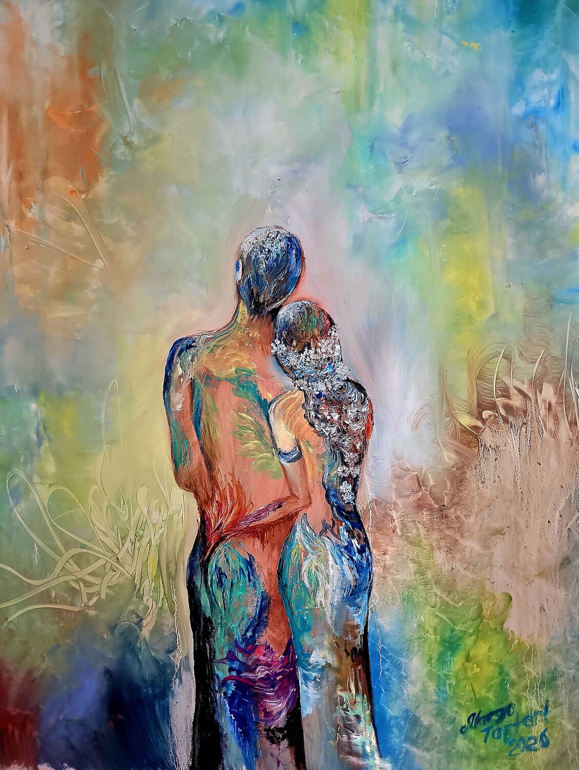 Eternal Embrace Margarita Akhmetgaleeva Original painting for sale