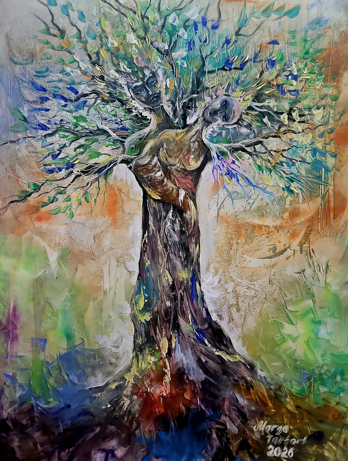Unity Tree of Life Margarita Akhmetgaleeva Original painting for sale