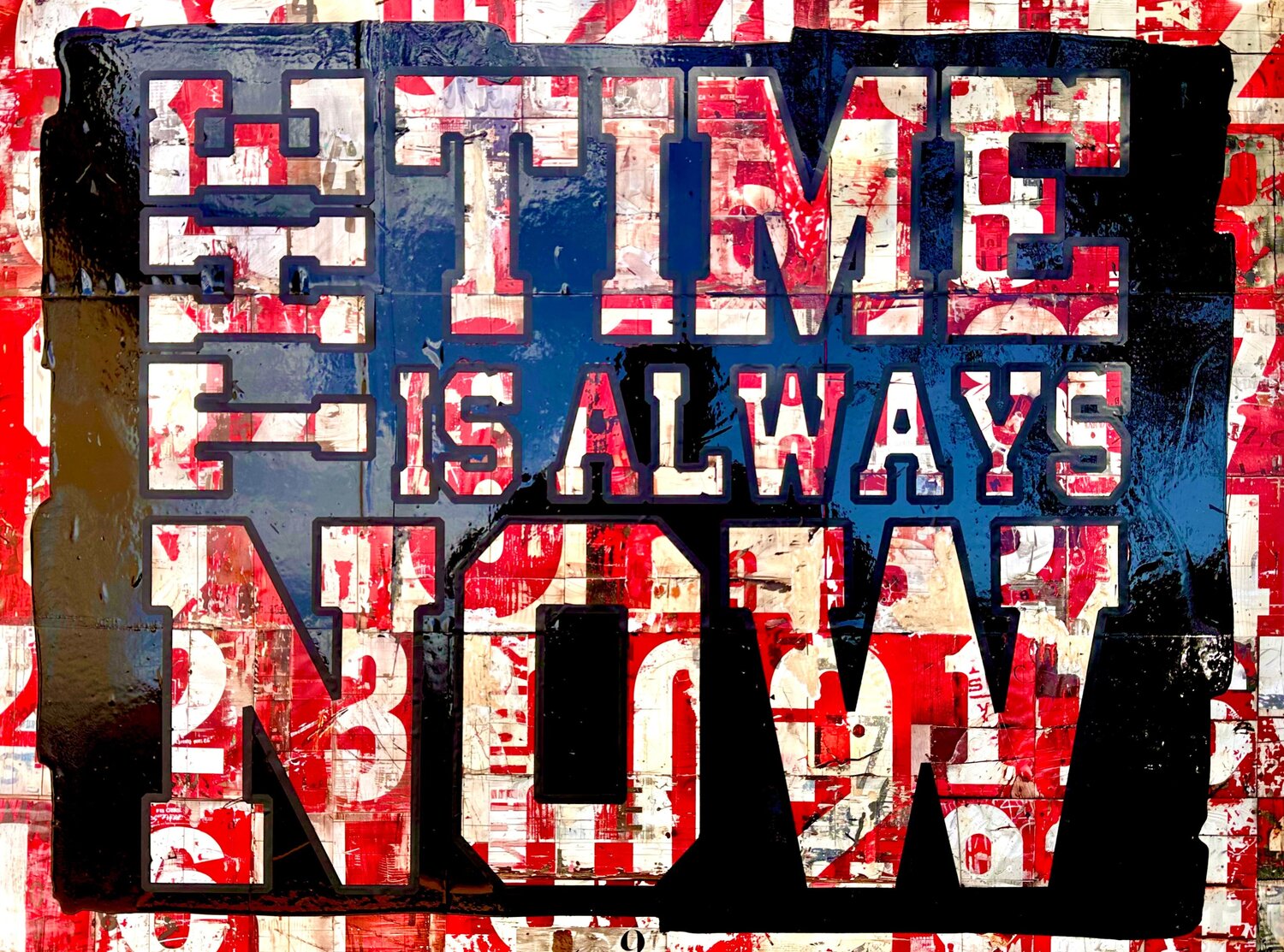the TIME is Always NOW Xavi Castel Original painting for sale