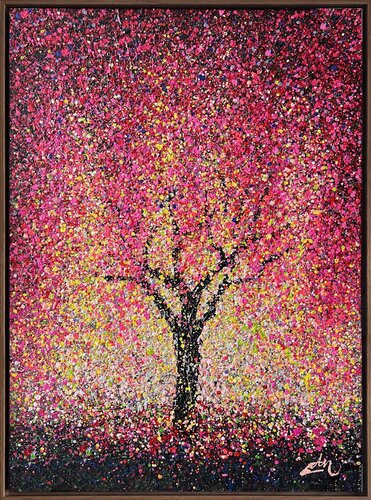 PINK SERENITY - FRAMED by Nadiia Antoniuk, Painting for Sale on Select