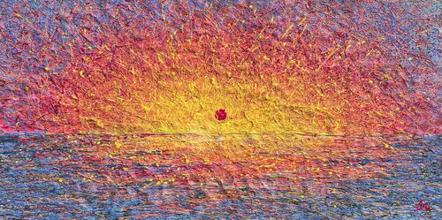 Blazing Horizon by Nadiia Antoniuk, Painting for Sale on Select