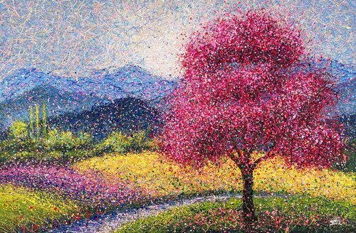 Happiness Scattered Along the Path by Nadiia Antoniuk, Painting for Sale on Select