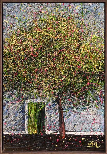 Under the Olive Canopy - Framed by Nadiia Antoniuk, Painting for Sale on Select