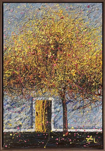Under the Golden Canopy - Framed by Nadiia Antoniuk, Painting for Sale on Select