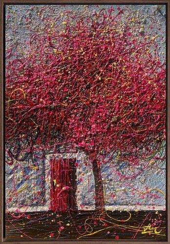 Under the Golden Canopy - Framed by Nadiia Antoniuk, Painting for Sale on Select