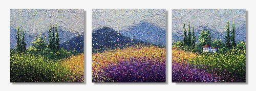 A Valley of Endless Light - triptych by Nadiia Antoniuk, Painting for Sale on Select
