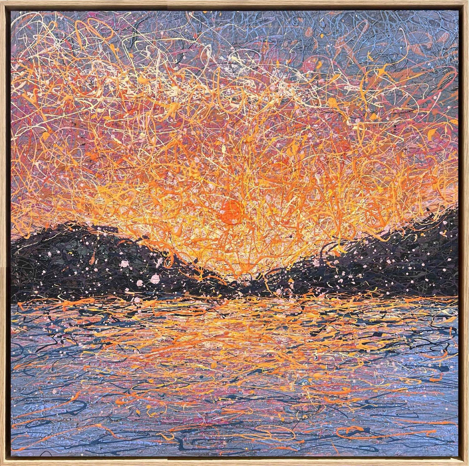 A Moment Held by Sunrise - framed Nadiia Antoniuk Original painting for sale