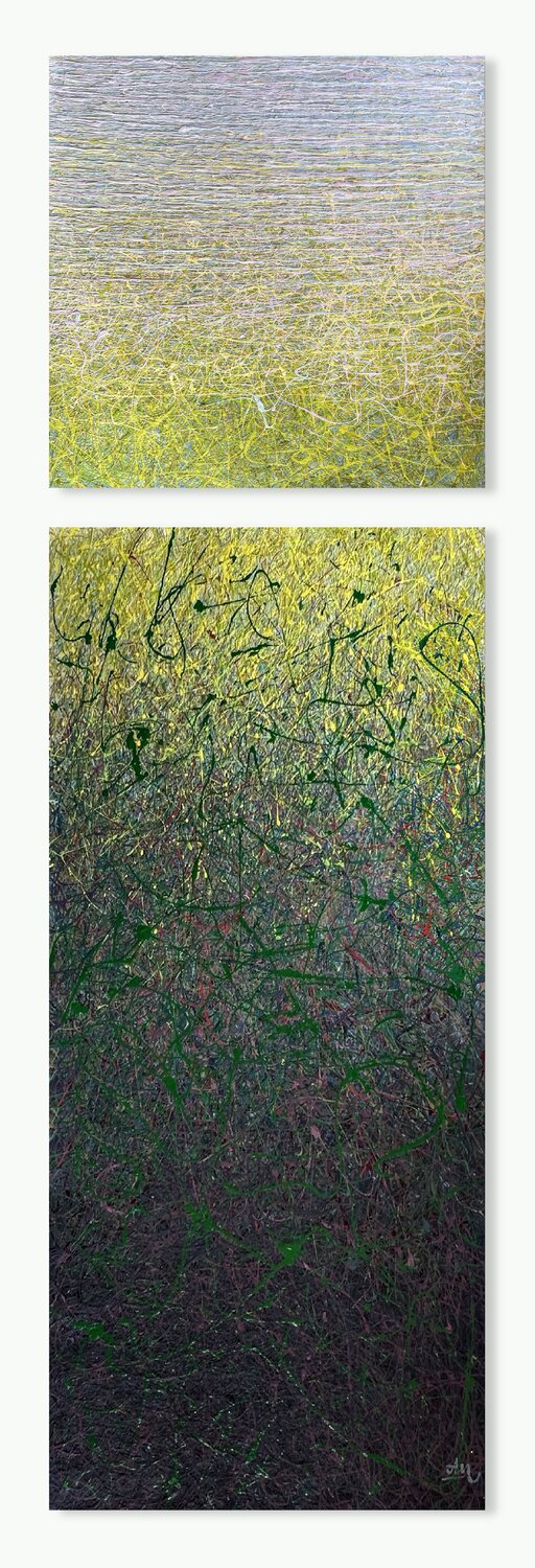 In search of silence- 2 (green) Nadiia Antoniuk Original painting for sale