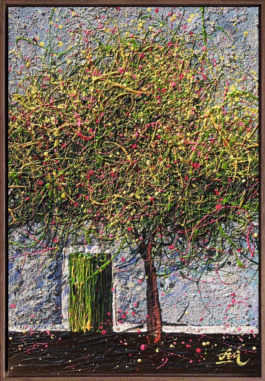 Under the Olive Canopy - Framed Nadiia Antoniuk Original painting for sale
