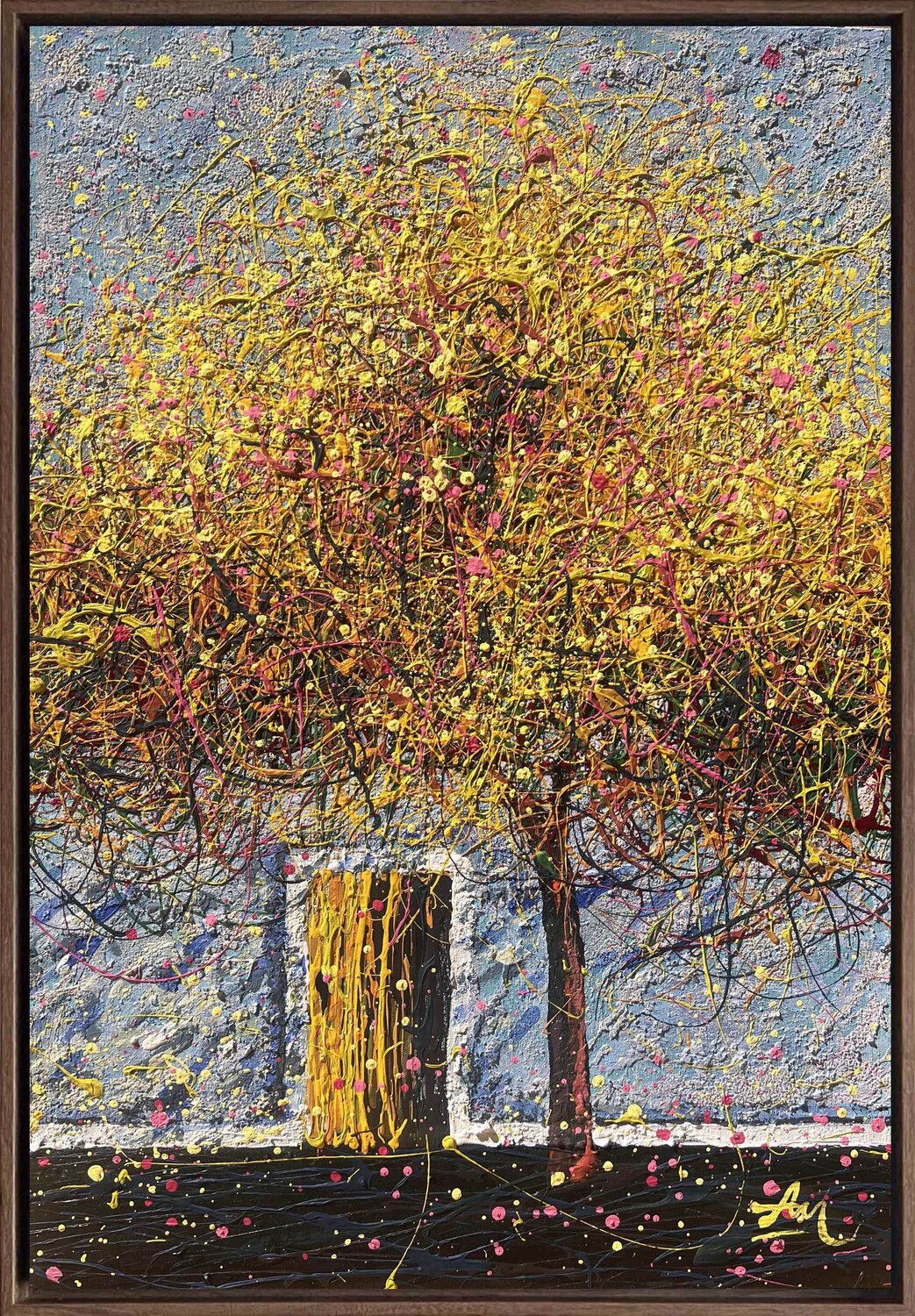 Under the Golden Canopy - Framed Nadiia Antoniuk Original painting for sale