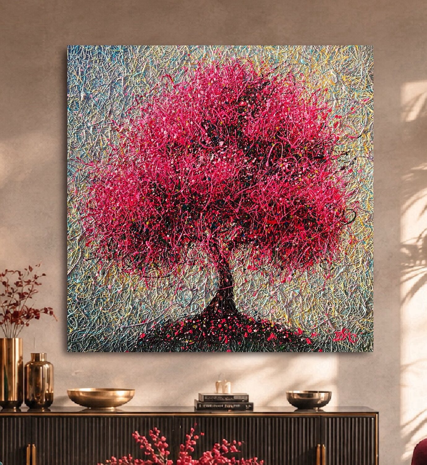 Under the Blossom Sky Nadiia Antoniuk Original painting for sale