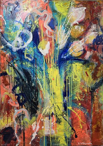 Fliegende Farben: Brautmoment by Urszula Widzgowska, Painting for Sale on Select