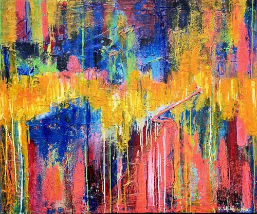 Der bunte Unterbrechungspfad by Urszula Widzgowska, Painting for Sale on Select