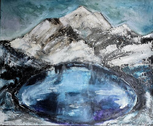 Eisige Magie des Morskie Oko by Urszula Widzgowska, Painting for Sale on Select