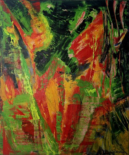 Bloom Between Lines by Urszula Widzgowska, Painting for Sale on Select