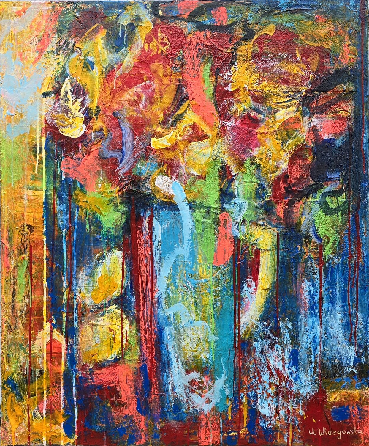 Zitronenschale und blühende Explosion Urszula Widzgowska Original painting for sale