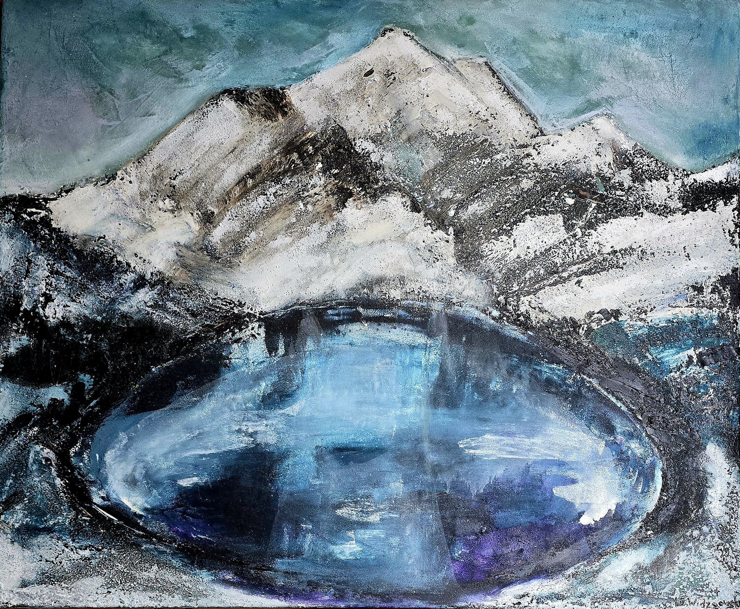 Eisige Magie des Morskie Oko Urszula Widzgowska Original painting for sale