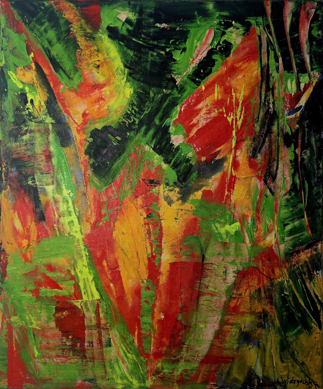 Bloom Between Lines Urszula Widzgowska Original painting for sale
