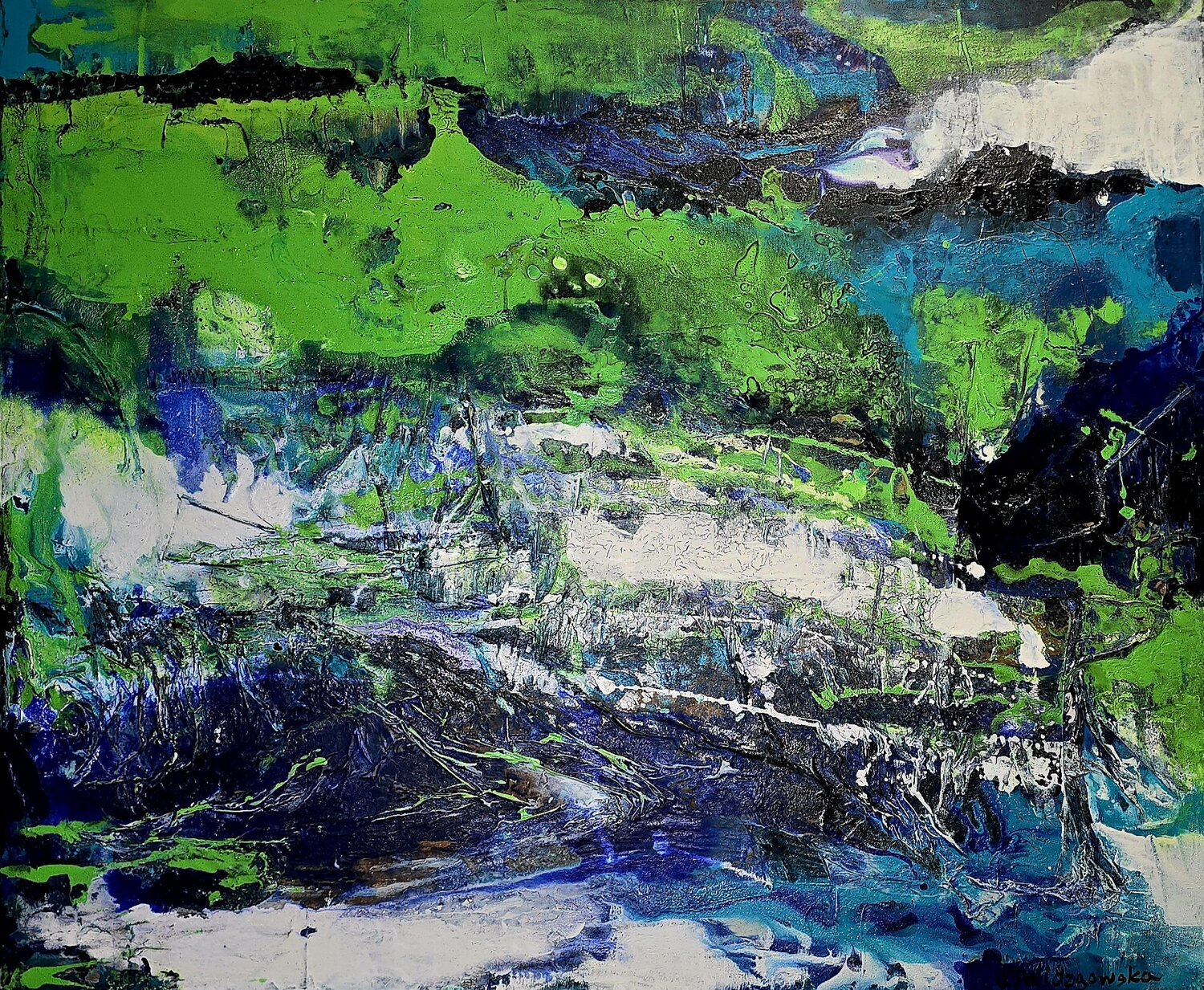 Eine Wetterprognose der Erde Urszula Widzgowska Original painting for sale