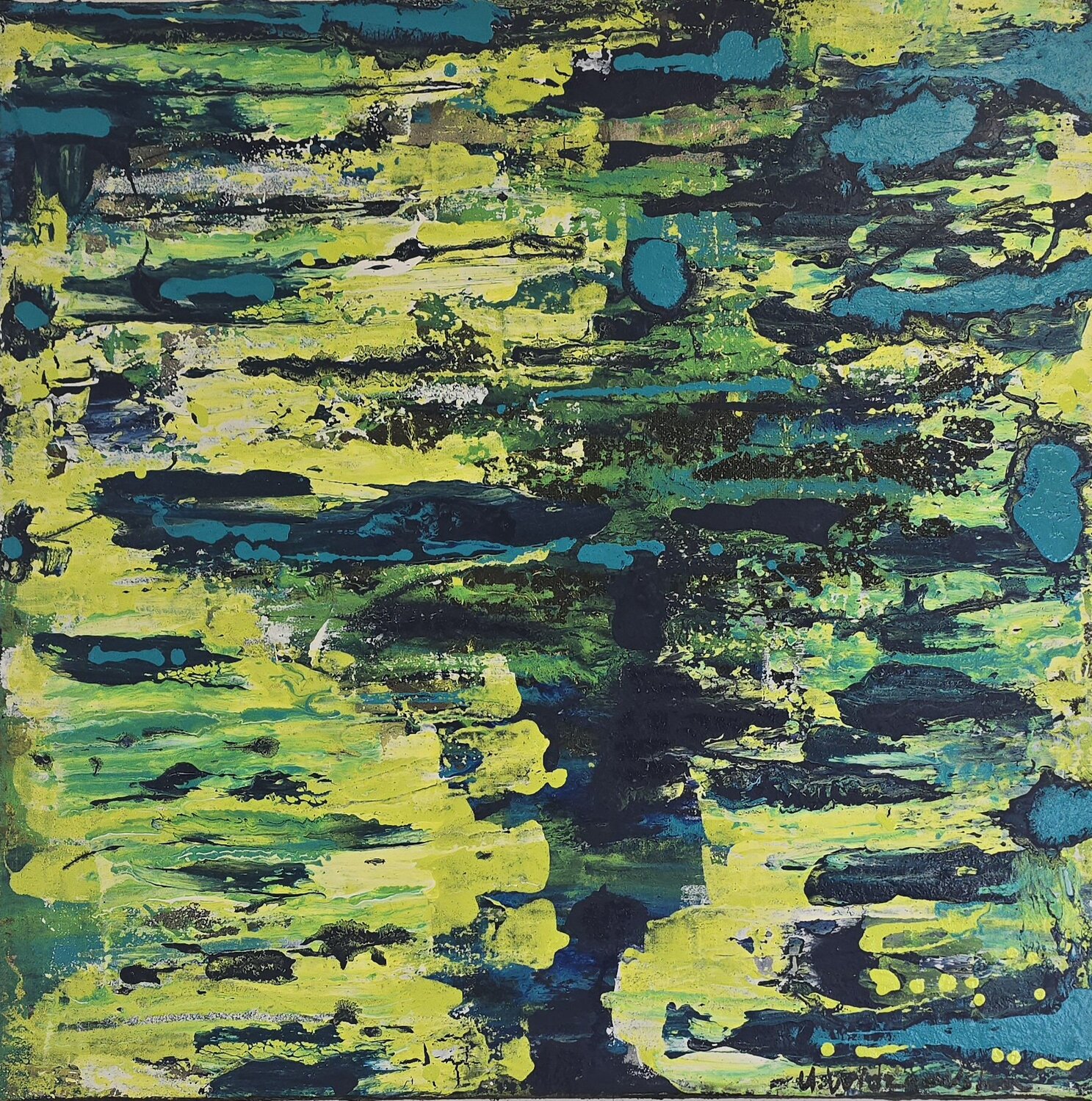 Moos und Smaragd: Die Tiefe Urszula Widzgowska Original painting for sale