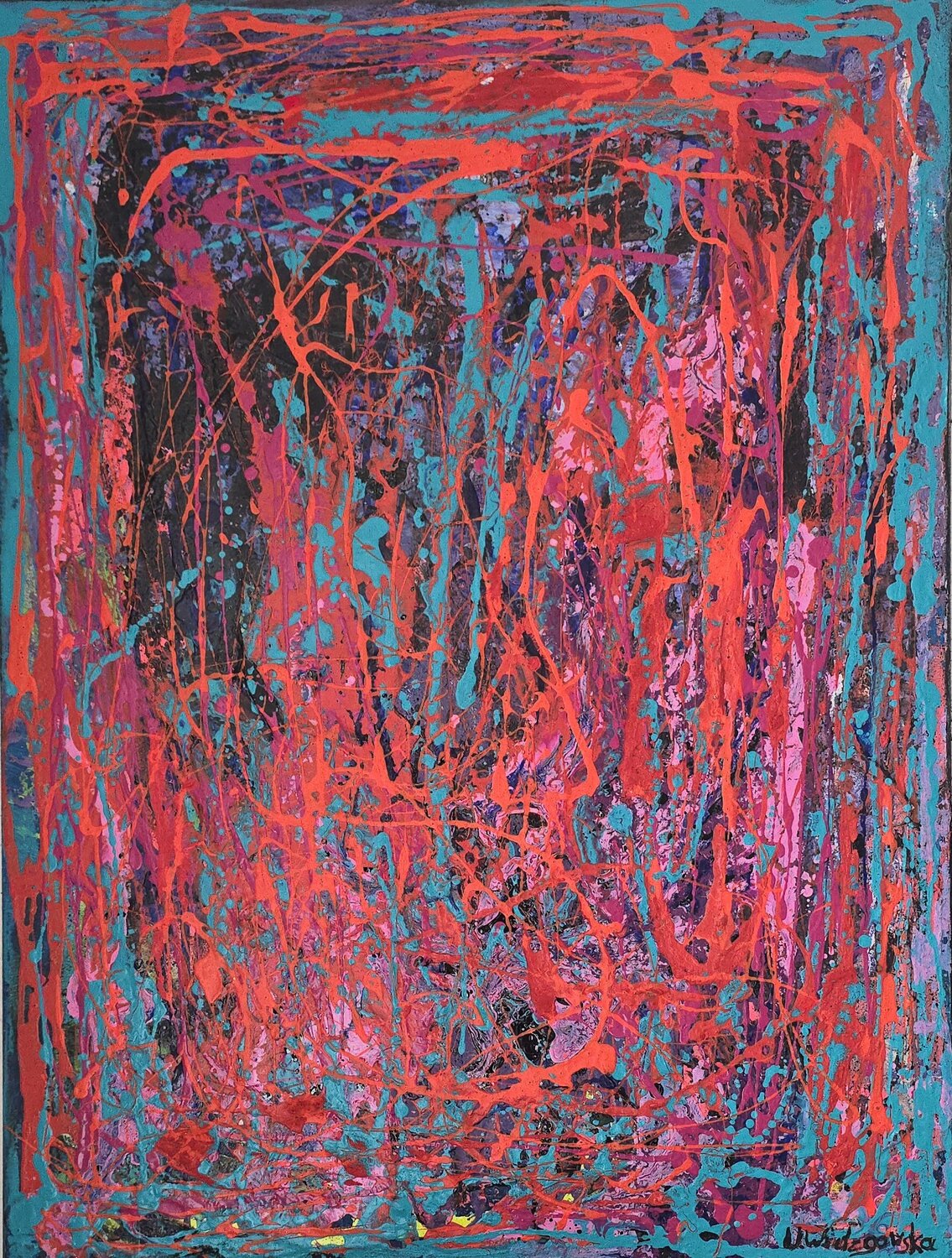 Cyber Pulsations Urszula Widzgowska Original painting for sale