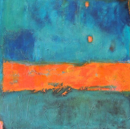 ORANGE LINES by Eleni Pappa Tsantili, Painting for Sale on Select