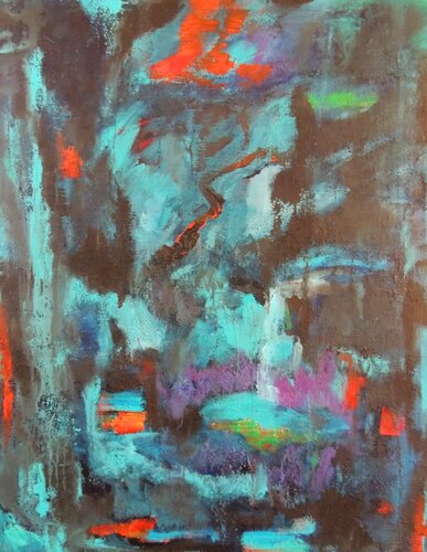 LEANING AGAINST THE COAST by Eleni Pappa Tsantili, Painting for Sale on Select