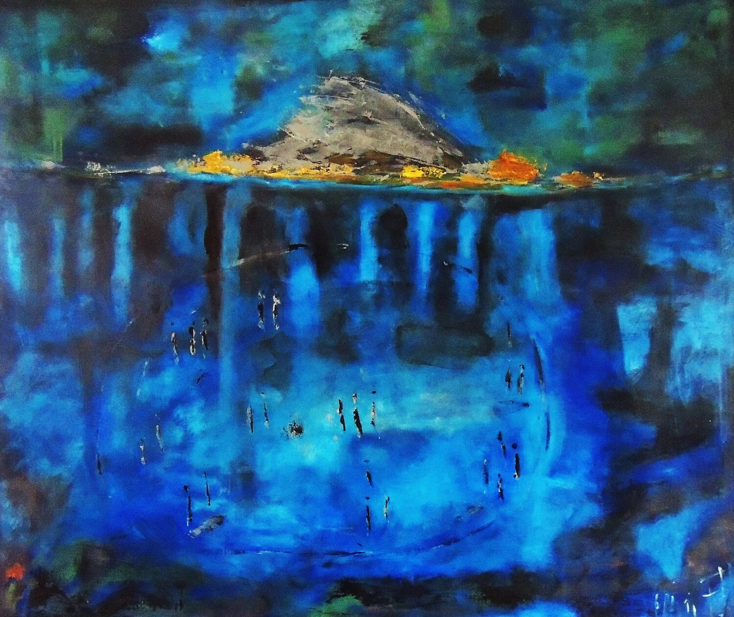 VOLCANO CONCERT Eleni Pappa Tsantili Original painting for sale