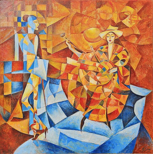 Music connoisseur by Natalya Gripas, Painting for Sale on Select