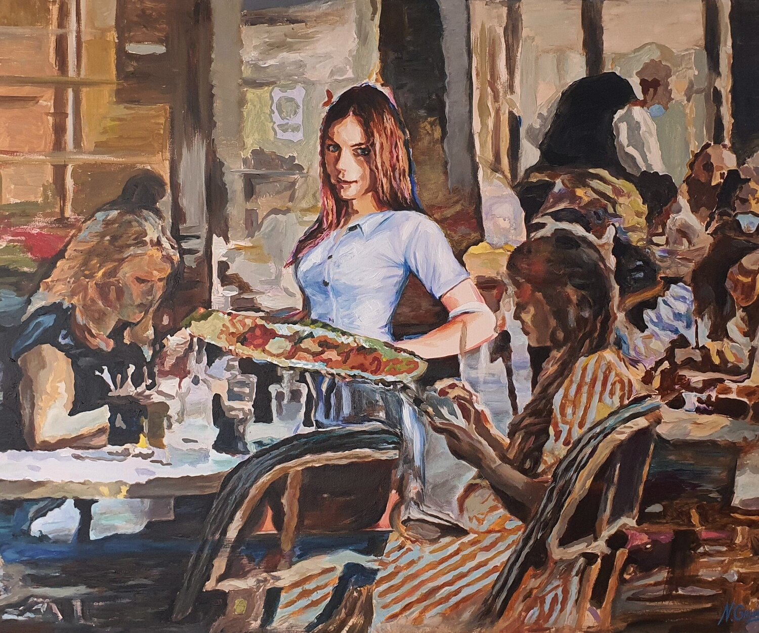 Waitress Natalya Gripas Original painting for sale