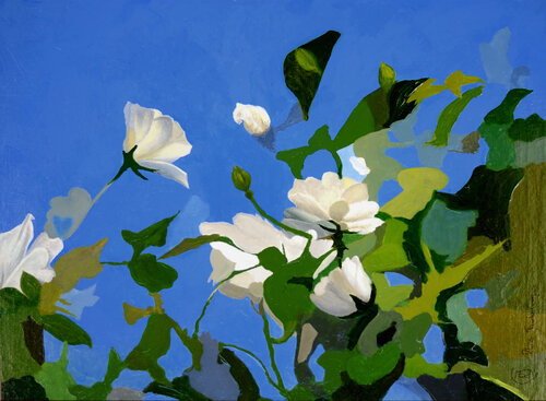 White Roses of York I by Rhia Janta-Cooper, Painting for Sale on Select