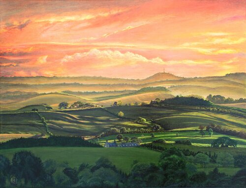Sunset Landscape Close to Bellingham by Rhia Janta-Cooper, Painting for Sale on Select