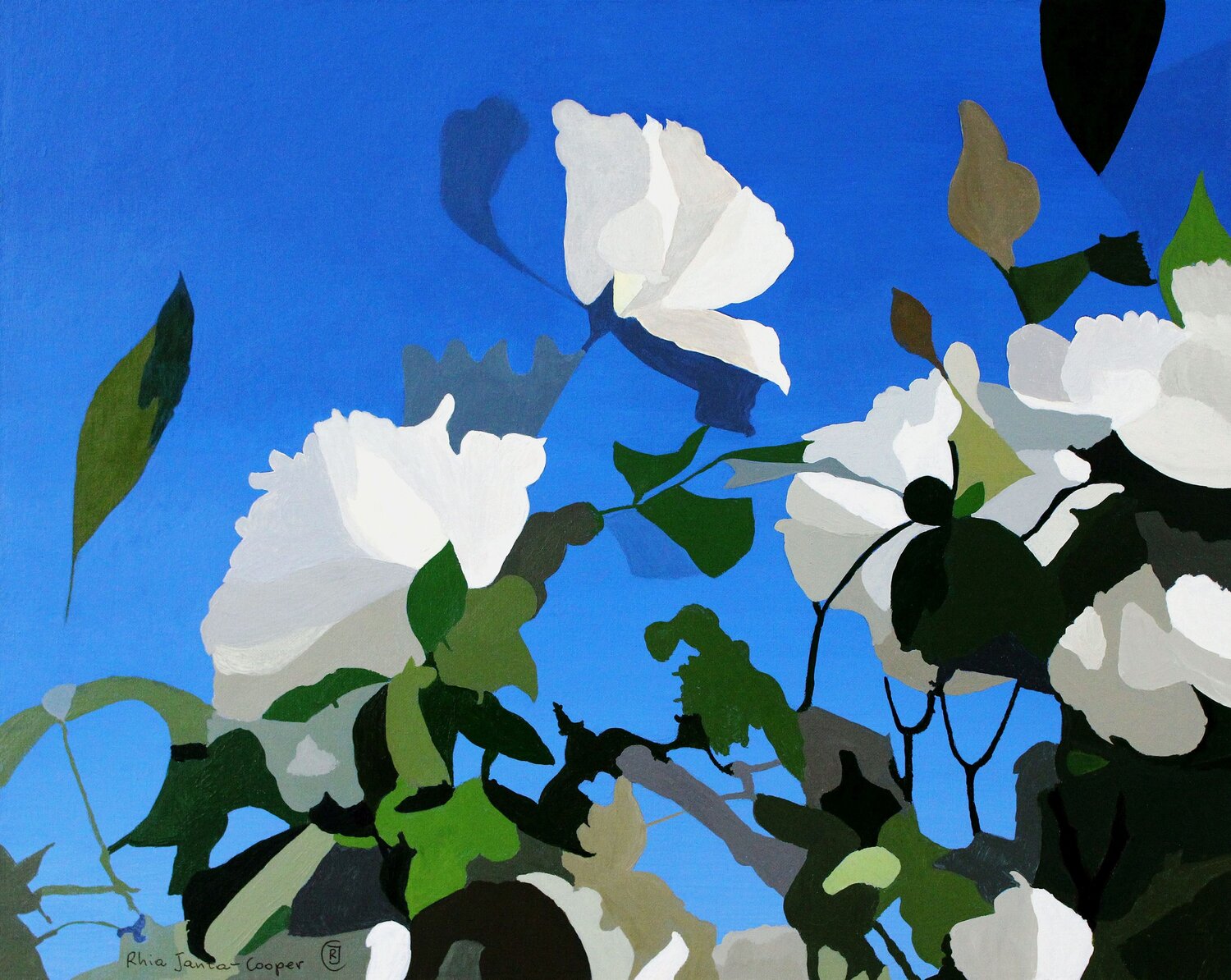 White Roses of York III Rhia Janta-Cooper Original painting for sale