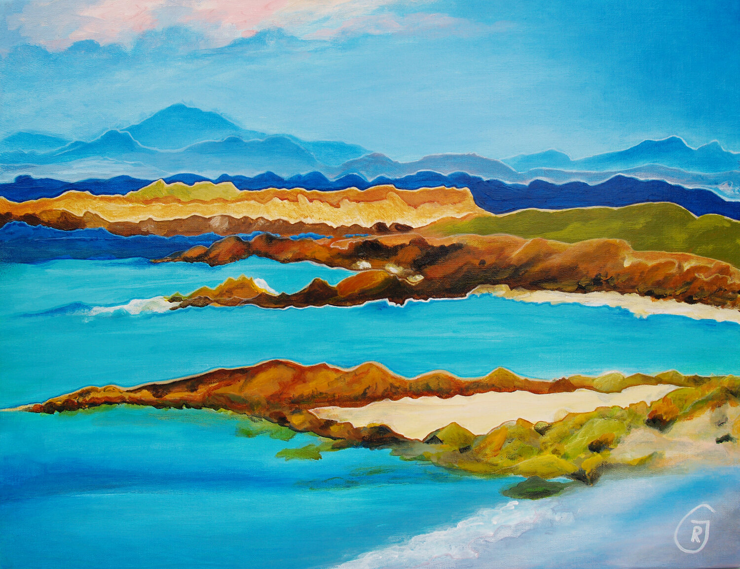 The Beauty of Isle of Skye, abstract landscape painting Rhia Janta-Cooper Original painting for sale