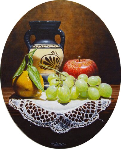 Fruits grecs en ovale // Greek fruits in oval by Jean-Pierre Walter, Painting for Sale on Select