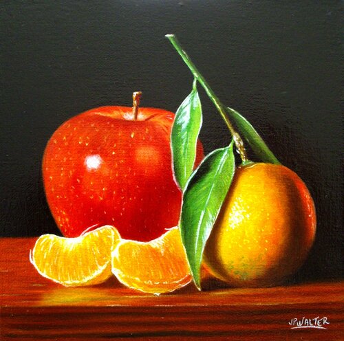 Pomme clémentine // Clementine apple by Jean-Pierre Walter, Painting for Sale on Select