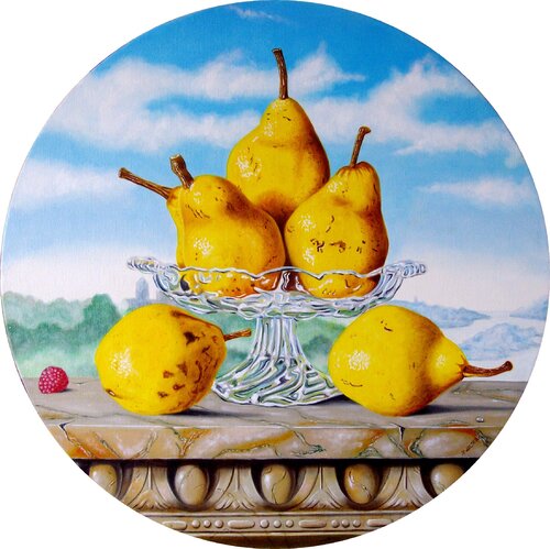 Coupe aux poires // Cup of pears by Jean-Pierre Walter, Painting for Sale on Select