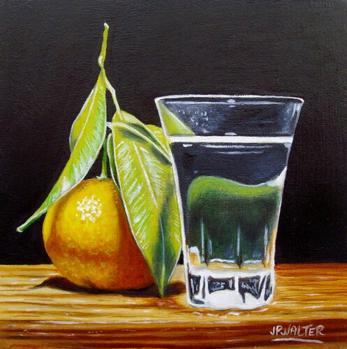 Verre clémentine // Clementine Glass by Jean-Pierre Walter, Painting for Sale on Select