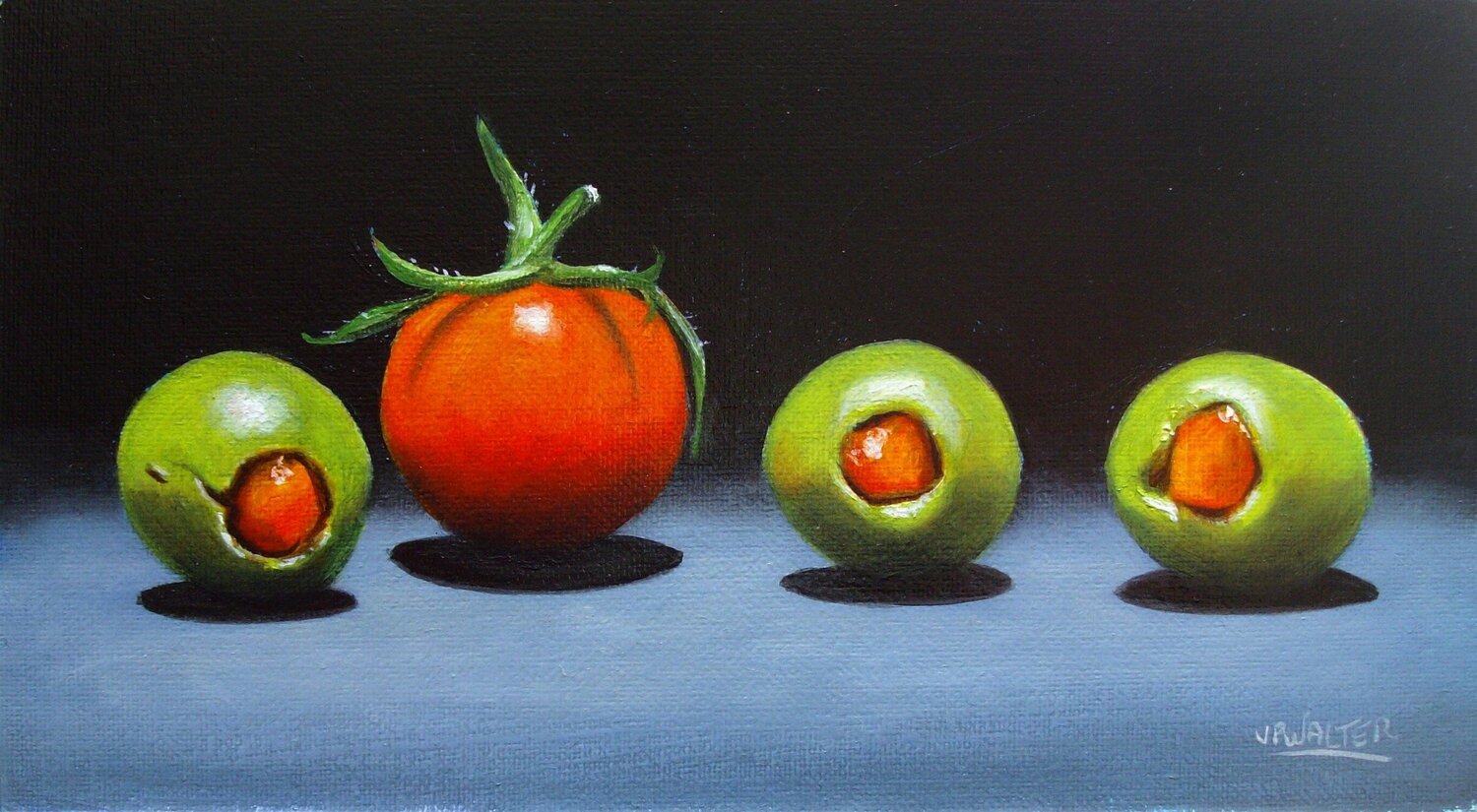 Olives cerise // Cherry olives Jean-Pierre Walter Original painting for sale