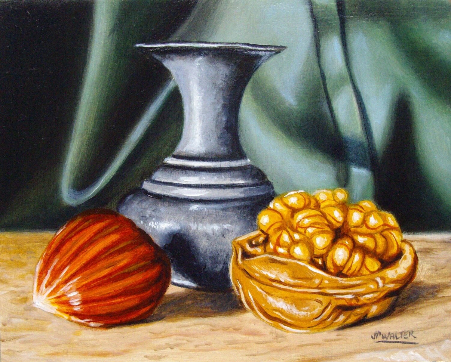 Noix en étain // Tin nuts Jean-Pierre Walter Original painting for sale